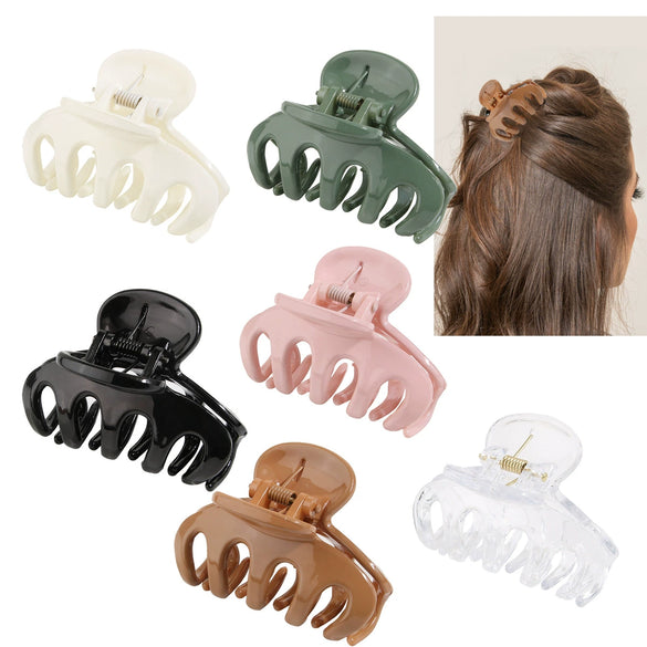 Women's Plastic Resin Fashion Ol Baking Paint Grab Hair Claw Clip Allmatch Hair Accessories