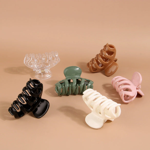 Women's Plastic Resin Fashion Ol Baking Paint Grab Hair Claw Clip Allmatch Hair Accessories