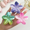 Women's Plastic Resin Flower Grab Clip Hair Accessories With Electroplating Highend Style