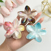 Women's Plastic Resin Flower Grab Clip Hair Accessories With Electroplating Highend Style