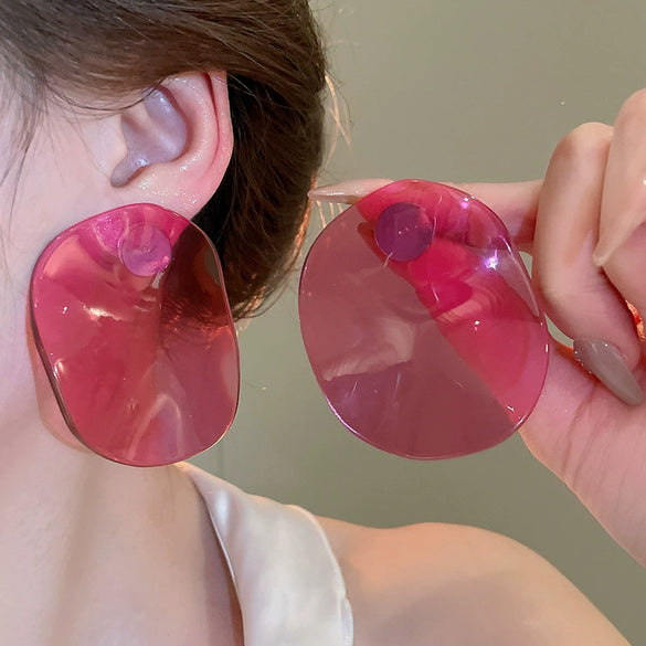 Women's Plastic Resin Geometric Electroplated Fashion Earrings