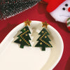 Women's Plastic Resin Geometric Flower Christmas Tree Earrings With Electroplating