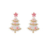Women's Plastic Resin Geometric Flower Christmas Tree Earrings With Electroplating