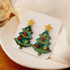 Women's Plastic Resin Geometric Flower Christmas Tree Earrings With Electroplating