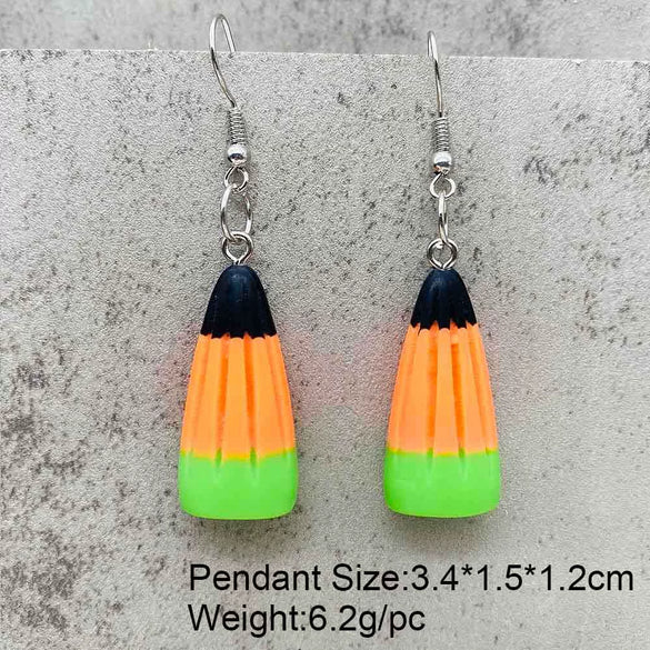 Women's Plastic Resin Geometric Handmade Festival Elements Corn Candy Pendant Earrings