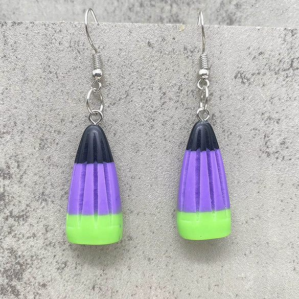 Women's Plastic Resin Geometric Handmade Festival Elements Corn Candy Pendant Earrings