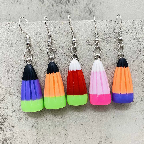 Women's Plastic Resin Geometric Handmade Festival Elements Corn Candy Pendant Earrings