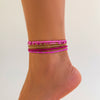 Women's Plastic Resin Geometric Handmade Rice Beads Elastic Beaded Waist Chain Jewelry
