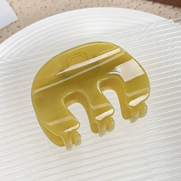 Women's Plastic Resin Geometric Mshaped Grab Clip Hair Accessories With Baking Paint