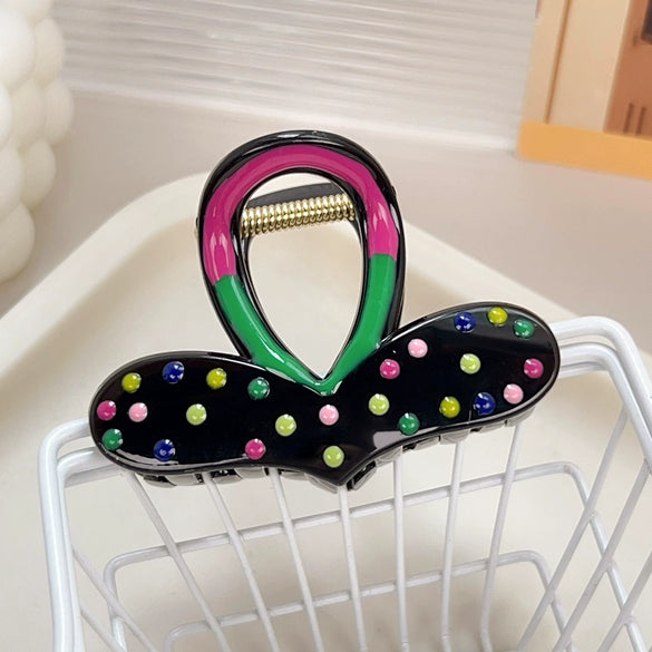 Women's Plastic Resin Grab Clip Hairpin With Geometric Style And Dripping Oil Design