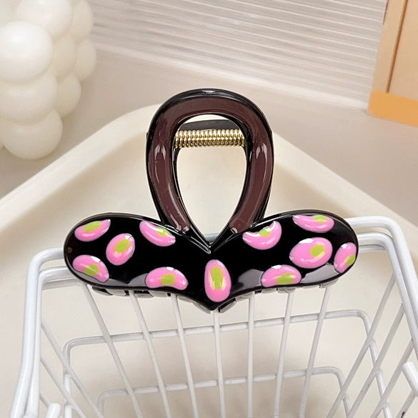 Women's Plastic Resin Grab Clip Hairpin With Geometric Style And Dripping Oil Design