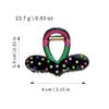 Women's Plastic Resin Grab Clip Hairpin With Geometric Style And Dripping Oil Design