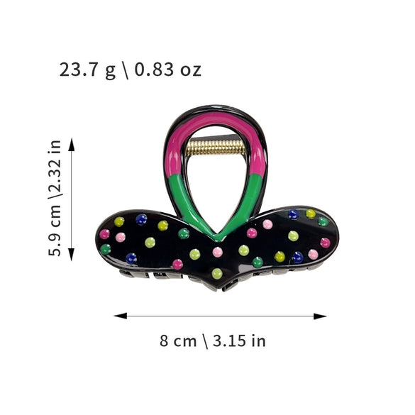 Women's Plastic Resin Grab Clip Hairpin With Geometric Style And Dripping Oil Design