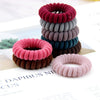 Women's Plastic Resin Hair Accessories Flocking Telephone Line Wave Hair Ring Hair Rope