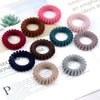 Women's Plastic Resin Hair Accessories Flocking Telephone Line Wave Hair Ring Hair Rope