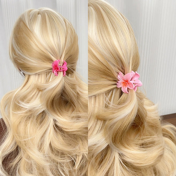 Women's Plastic Resin Handmade Egg Flower Hair Clip