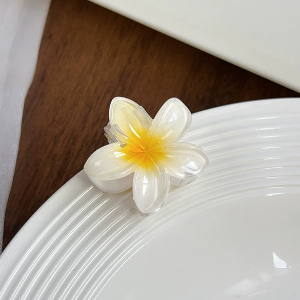 Women's Plastic Resin Handmade Egg Flower Hair Clip