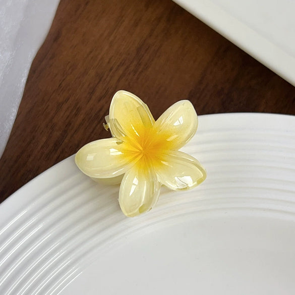Women's Plastic Resin Handmade Egg Flower Hair Clip