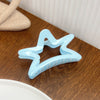 Women's Plastic Resin Handmade Fivepointed Star Hair Accessories Shark Clip In Iceclear Mint Blue And Cream Blue