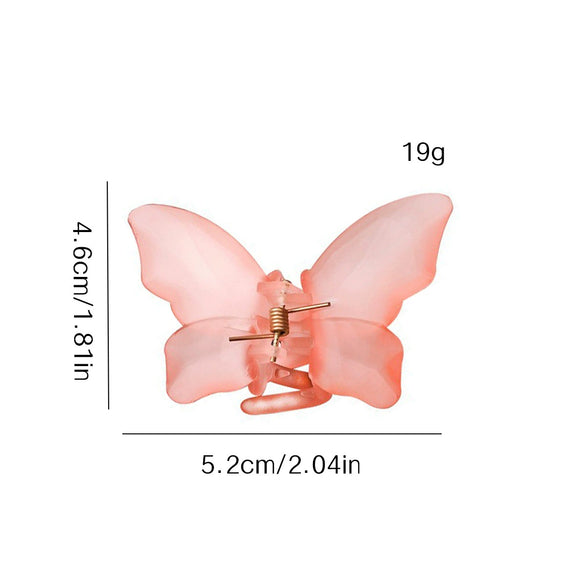 Women's Plastic Resin Handmade Frosted Butterfly Hair Grab Clip