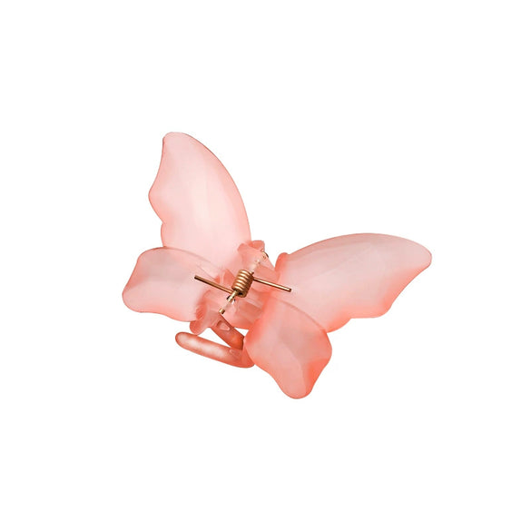 Women's Plastic Resin Handmade Frosted Butterfly Hair Grab Clip