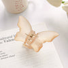 Women's Plastic Resin Handmade Frosted Butterfly Hair Grab Clip