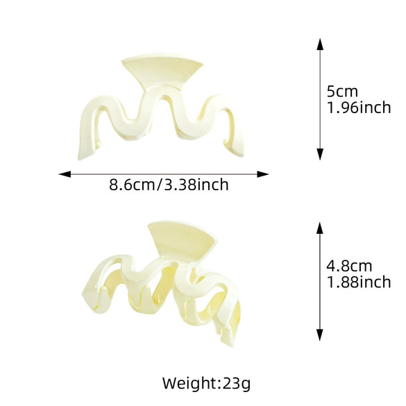 Women's Plastic Resin Handmade Geometric Mshaped Wave Hair Grab Clip Hair Accessories