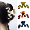 Women's Plastic Resin Handmade Geometric Mshaped Wave Hair Grab Clip Hair Accessories