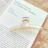 Women's Plastic Resin Handmade Geometric Semicircular Hollow Grab Hair Clip