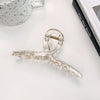 Women's Plastic Resin Handmade Geometric Semicircular Hollow Grab Hair Clip