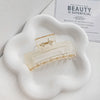 Women's Plastic Resin Handmade Geometric Semicircular Hollow Grab Hair Clip