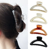 Women's Plastic Resin Handmade Geometric Semicircular Hollow Grab Hair Clip