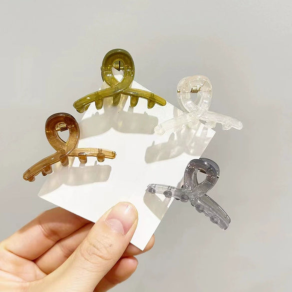 Women's Plastic Resin Handmade Grab Clip Hair Headwear