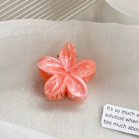 Women's Plastic Resin Handmade Little Fresh Style Plants Flowers Hair Grab Clip