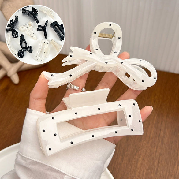 Women's Plastic Resin Handmade Simple Polkadot Hair Grip Hairpin