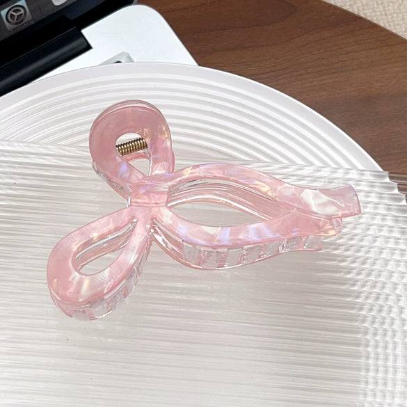 Women's Plastic Resin Handmade Small Fresh Geometric Winter Jelly Color Bow Grip Hair Clip