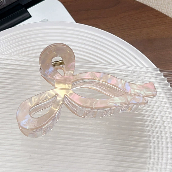 Women's Plastic Resin Handmade Small Fresh Geometric Winter Jelly Color Bow Grip Hair Clip
