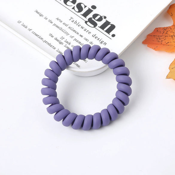 Women's Plastic Resin Handmade Telephone Line Hair Band High Elastic Hair Rope