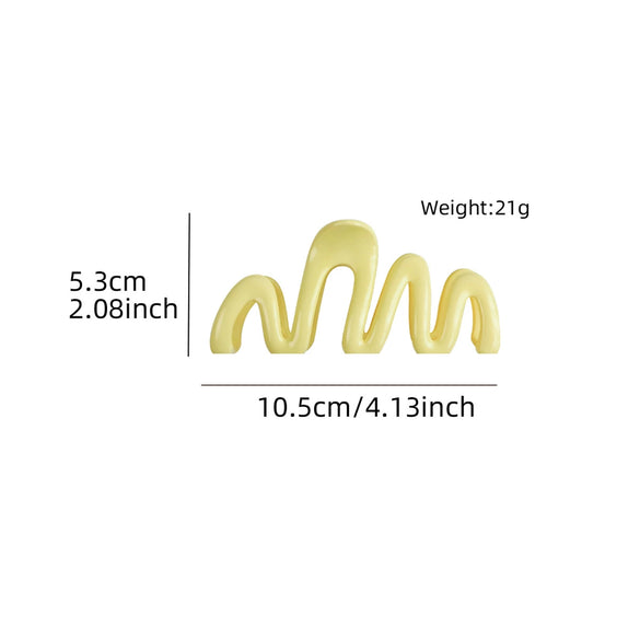 Women's Plastic Resin Handmade Wave Geometric Hair Accessories Grab Clip