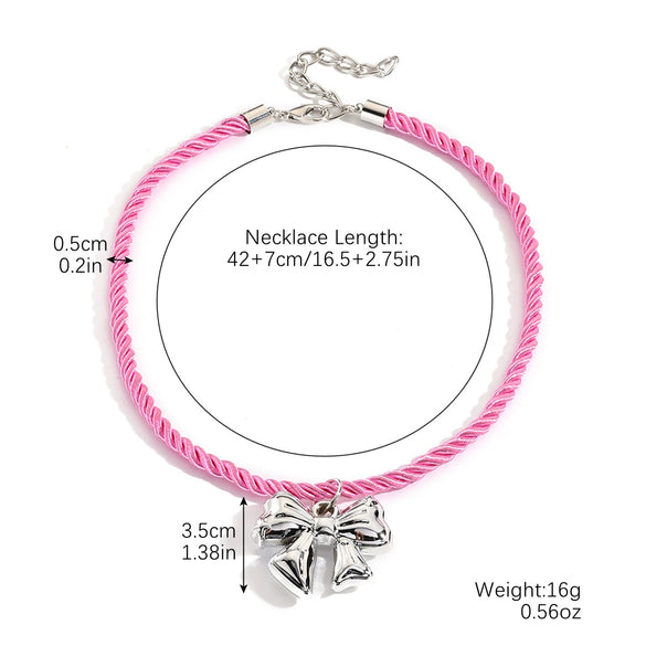 Women's Plastic Resin Hip Hop Pendant Necklace With Heart Bow Wave Star Geometric Patterns And Electroplating Treatment