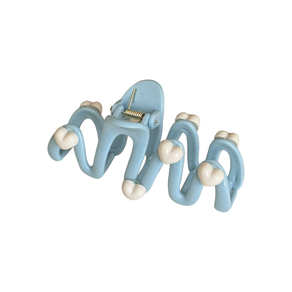 Women's Plastic Resin Love Wave Hair Shark Clip With Baking Paint Finish