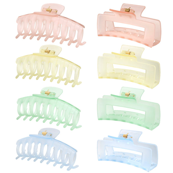 Women's Plastic Resin Macaron Shape Hair Claw Clip With Baking Paint And Jelly Frosted Effect For Summer