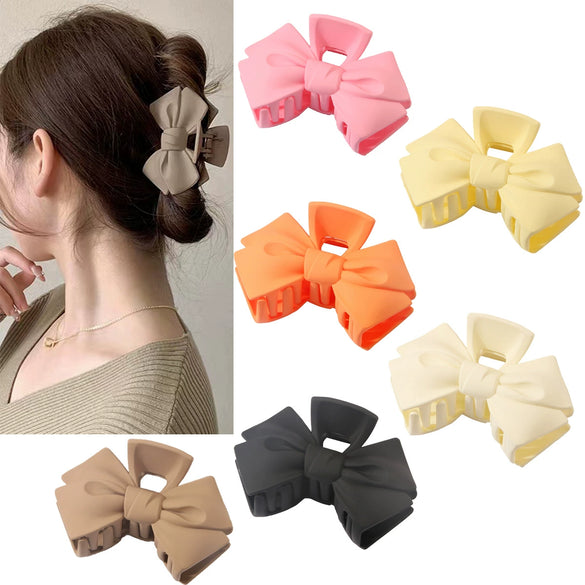 Women's Plastic Resin Natural Style Bow Hairpin With Baking Paint Treatment