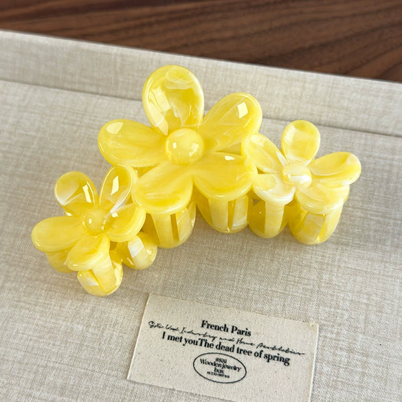 Women's Plastic Resin Starfish Egg Flower Baking Paint Gripper Hair Clip