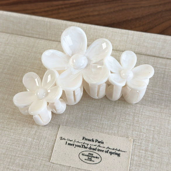 Women's Plastic Resin Starfish Egg Flower Baking Paint Gripper Hair Clip