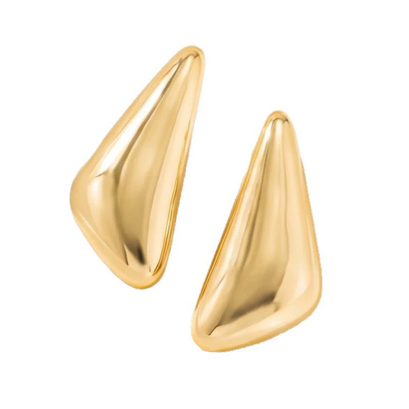 Women's Plated Alloy Triangle Stud Earrings With Geometric Design And Elegant Highend Style