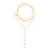 Women's Plated Iron Necklace With Alloy Hammered Round Pendant Geometric Yshaped Layered Sequin Chain Design