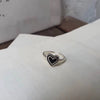 Women's Platinum Plated Sterling Silver Irregular Geometric Adjustable Ring With Crumpled Texture Simple Natural Style