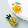 Women's Playful Fruit Brooch With Pineapple And Lemon Design Alloy Rhinestone Decorative Pin