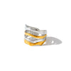 Women's Pleated Geometric Stainless Steel Adjustable Open Ring With 18K Vacuum Plated Finish Simple Light Luxury Accessory